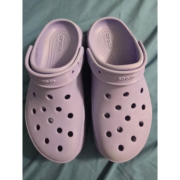 CROCS Shoes - Crocs Classic Crush Platform Added Height Purple Clog Size W9‎